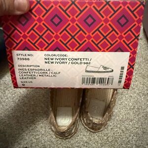 Tory Burch New Ivory Confetti Espadrille